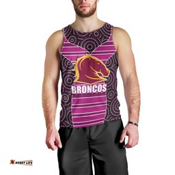 NRL - Boncos Men Tank Top Mix Dot Aboriginal Pink Version