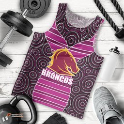 NRL - Boncos Men Tank Top Mix Dot Aboriginal Pink Version