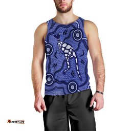 Aboriginal Kangaroo Painting Purple Men Tank Top -