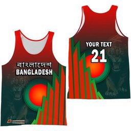 (Custom Personalised) Bangladesh Bangla Tigers Cricket Men Tank Top Tigers and Bangladesh Flag