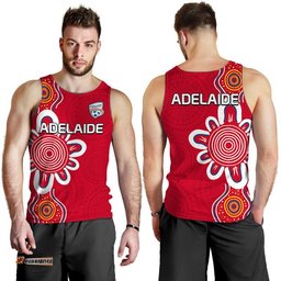 Adelaide United Soccer Men Tank Top The Reds Simple Aboriginal