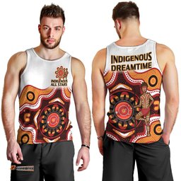 Australia Indigenous Rugby Men Tank Top All Stars Aborigine Dreamtime White Version
