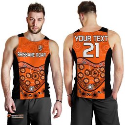 (Custom Personalised) Brisbane Roar Soccer Men Tank Top Aboriginal
