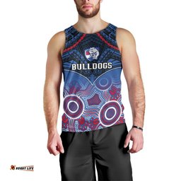 Bulldogs Football Men Tank Top Doggies Aboriginal Mix Polynesian Pattern