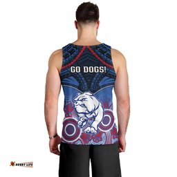 Bulldogs Football Men Tank Top Doggies Aboriginal Mix Polynesian Pattern
