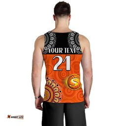 (Custom Personalised) Perth Scorchers Cricket Men Tank Top Aboriginal Double Boomerang