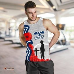 Geelong Men's Tank Top Cats Anzac Day Indigenous