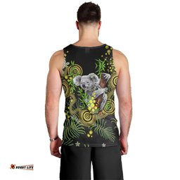 Golden Wattle Men Tank Top Australia Acacia Pycnantha Mix Aboriginal