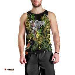 Golden Wattle Men Tank Top Australia Acacia Pycnantha Mix Aboriginal