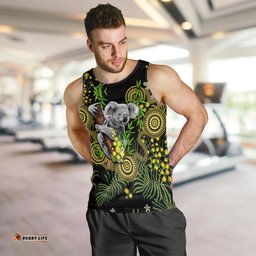 Golden Wattle Men Tank Top Australia Acacia Pycnantha Mix Aboriginal