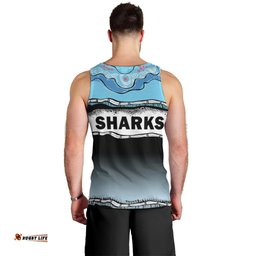 (Custom Text And Number) Cronulla-Sutherland Sharks Rugby Men Tank Top Simple Style