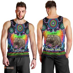Personalised Australia Taurus Wombat Zodiac Men Tank Top Auz Astrology Aboriginal - Rainbow