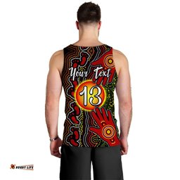 (Custom Text and Number) Aboriginal Dot Painting Men Tank Top Go To Touch The Sun