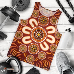 Aboriginal Men's Tank Top - Circle Flowers Patterns Ver03