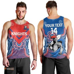 (Custom Text And Number) Knights Rugby Men Tank Top Novocastrians 1987 Aboriginal Art
