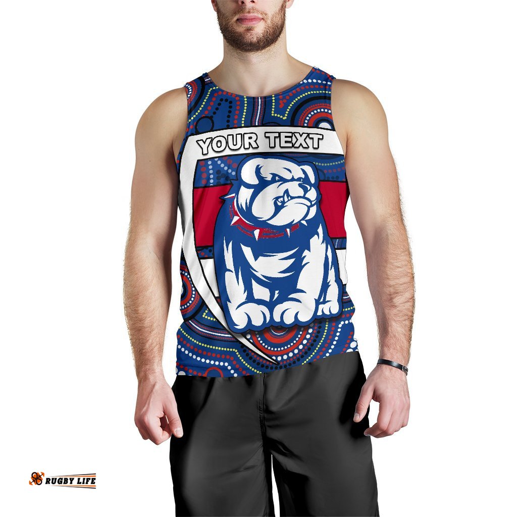 (Custom Personalised) Western Football Bulldogs Men Tank Top Redamancy Indigenous Australian
