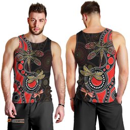 Aboriginal Dragonfly Men Tank Top Red Style