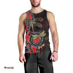 Aboriginal Dragonfly Men Tank Top Red Style