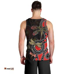 Aboriginal Dragonfly Men Tank Top Red Style