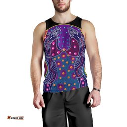 Men's Tank Top - Aboriginal Sublimation Dot Pattern Style (Violet)