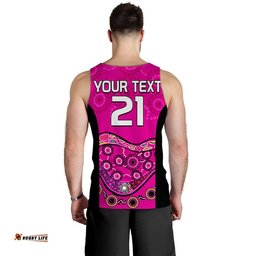 (Custom Personalised) Sixers Cricket Men Tank Top Sydney Aboriginal