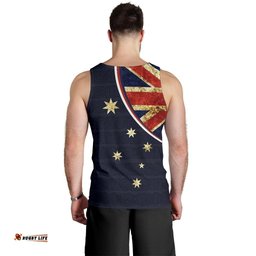 Men Tank Top - Aus Flag Mens Tank Vintage Kangaroo Symbol