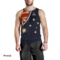 Men Tank Top - Aus Flag Mens Tank Vintage Kangaroo Symbol