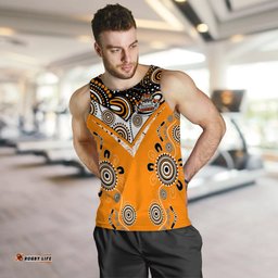 Wests Tiger Rugby Aboriginal Pattern Men Tank Top -