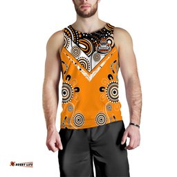 Wests Tiger Rugby Aboriginal Pattern Men Tank Top -