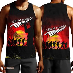Vibe Hoodie Clothing - Anzac Lest We Forget Sun Men Tank Top