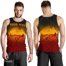 Custom Aboriginal Men's Tank Top, Australian Map with  Indigenous Color