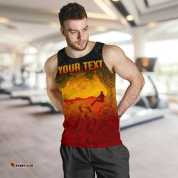 Custom Aboriginal Men's Tank Top, Australian Map with  Indigenous Color