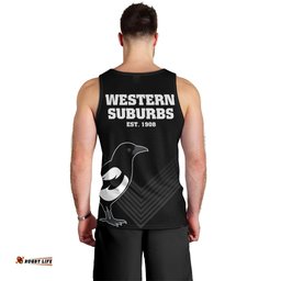 Western Suburbs Magpies Rugby Men Tank Top Simple Style