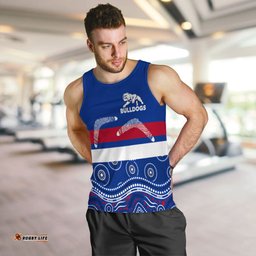 Western Bulldogs Men Tank Top - Aboriginal Dot Painting -