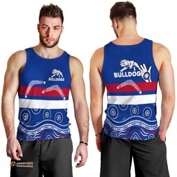 Western Bulldogs Men Tank Top - Aboriginal Dot Painting -