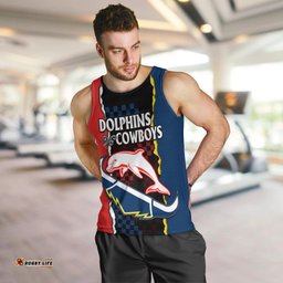 NRL Combine Dolphins and Cowboys Men Tank Top