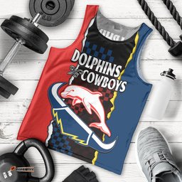NRL Combine Dolphins and Cowboys Men Tank Top