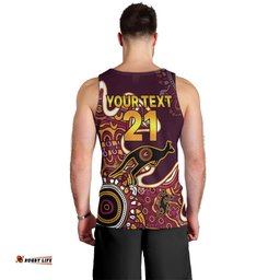 (Custom Text and Number) Queensland Rugby Men Tank Top State of Origin Go Maroons Indigenous Tribal