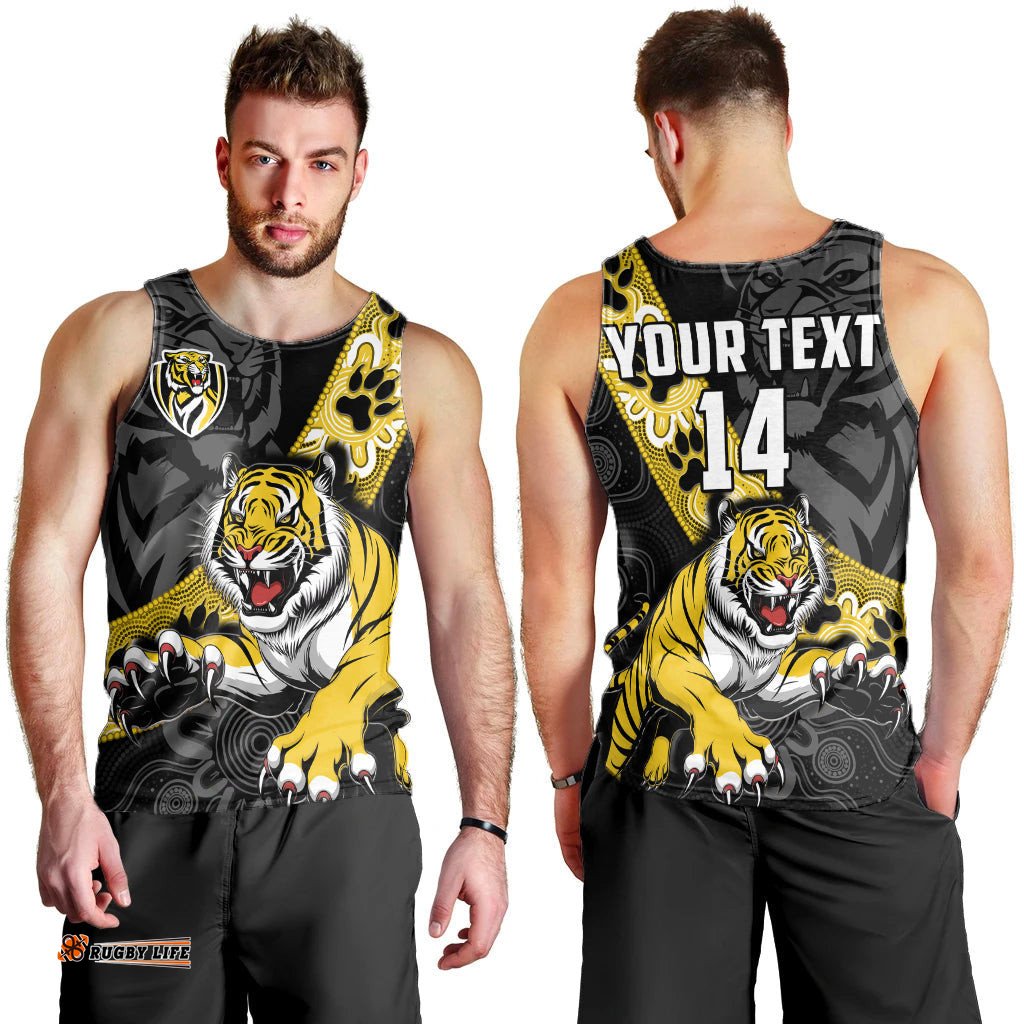 (Custom Text And Number) Richmond Football Men Tank Top Tigers 1885 Indigenous Basic Style