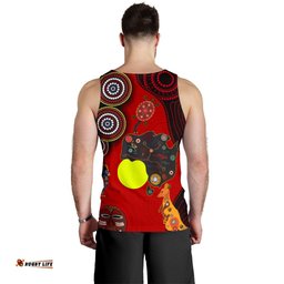 1stAustrailia Aboriginal Men's Tank Top, Animal Dot Painting