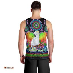 Personalised Australia Libra Cockatoo Zodiac Men Tank Top Auz Astrology Aboriginal - Rainbow