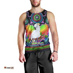 Personalised Australia Libra Cockatoo Zodiac Men Tank Top Auz Astrology Aboriginal - Rainbow