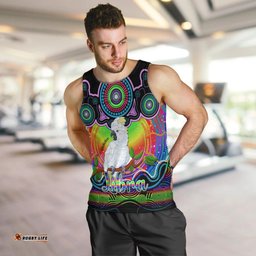 Personalised Australia Libra Cockatoo Zodiac Men Tank Top Auz Astrology Aboriginal - Rainbow