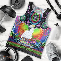 Personalised Australia Libra Cockatoo Zodiac Men Tank Top Auz Astrology Aboriginal - Rainbow