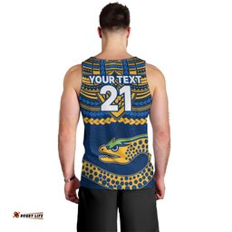 Custom Eels Rugby Men Tank Top Polynesian and Aboriginal Vibe