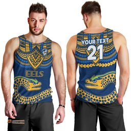 Custom Eels Rugby Men Tank Top Polynesian and Aboriginal Vibe