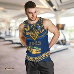 Custom Eels Rugby Men Tank Top Polynesian and Aboriginal Vibe