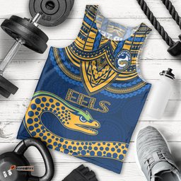 Custom Eels Rugby Men Tank Top Polynesian and Aboriginal Vibe