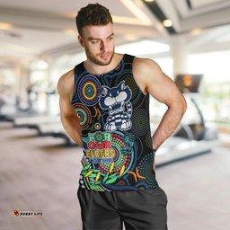 Cats Football Aboriginal Art Men Tank Top NAIDOC Indigenous Tribal