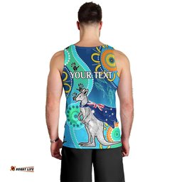 Personalised Australia Kangaroo Men Tank Top Aboriginal Tribal Art Stylization
